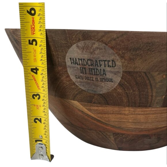 Dash of That boho Acacia wood 12” deep serving bowl - Picture 12 of 13
